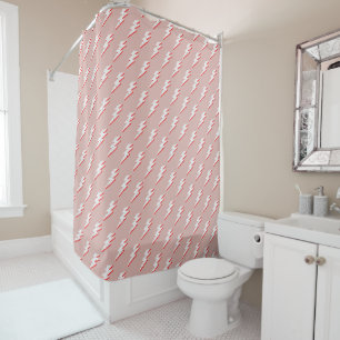 Rideaux De Douche Éclairs rose pastel de bande dessinée