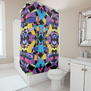 Rideaux De Douche Éclats Vibrants : Éclaboussures de Couleurs Aléato