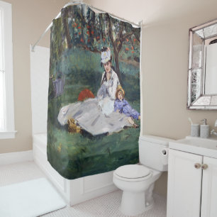 Rideaux De Douche Edouard Manet - La famille Monet dans son jardin