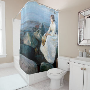 Rideaux De Douche Edvard Munch - Nuit d'été, Enger sur la plage