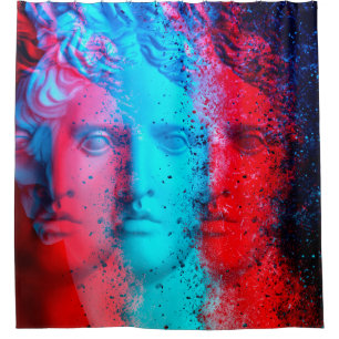 Rideaux De Douche Effet d'anaglyphe 3d. Covid-mutants. David Apollo.