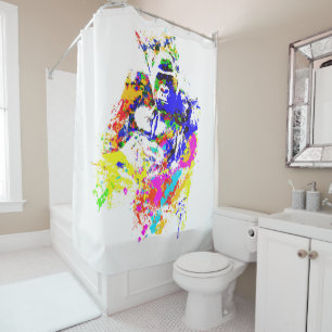 Rideaux De Douche Effet de peinture d'éclaboussure de gorille de