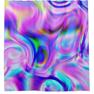 Rideaux De Douche Effets numériques : motif abstrait multicolore.