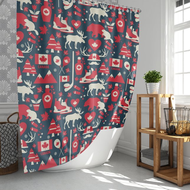 Rideaux De Douche Élan canadien Icônes Canada (Créateur téléchargé)