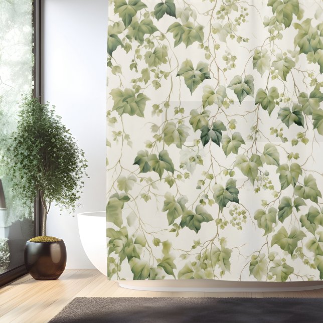 Rideaux De Douche Élégance de la Ligue Ivy en aquarelle (Créateur téléchargé)