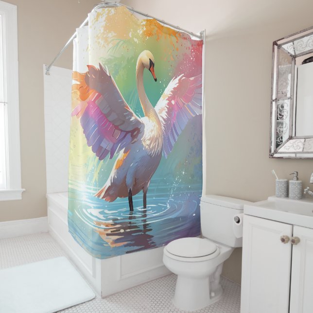 Rideaux De Douche Élégance gracieuse Pastel (En situation)