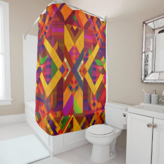 Rideaux De Douche Elégant Africain Kente Géométrique Art Contemporai