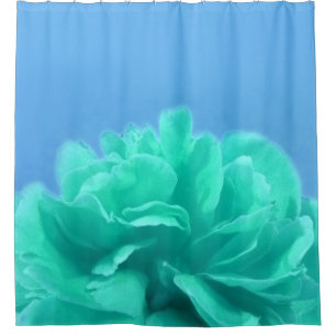 Rideaux De Douche Élégant bleu vert floral