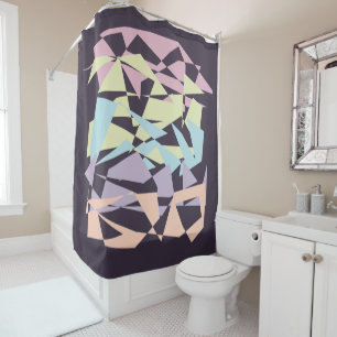 Rideaux De Douche élégant bloc de couleur pastel triangles géométriq