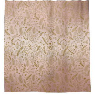 Rideaux De Douche Élégant Blush Pink Gold Parties scintillant Motif