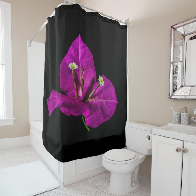 Rideaux De Douche Élégant Bougainvillier violet (En situation)
