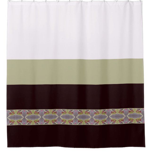 Rideaux De Douche Élégant Brown Foncé Et Vert (Devant)