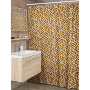 Rideaux De Douche Élégant Caramel Brown Beige Abstrait