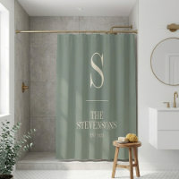 Élégant Classic Famille Monogramme Est Sage Vert 