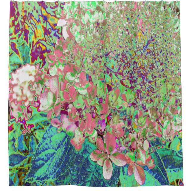Rideaux De Douche Élégant Corail et Chartreuse Limelight Hydrangea (Devant)