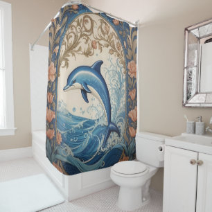 Rideaux De Douche Élégant dauphin de saut William Morris inspiré