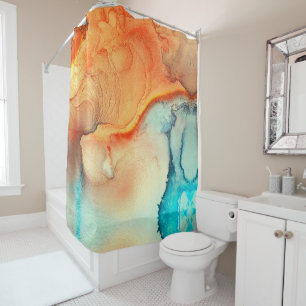 Rideaux De Douche Élégant Encre d'alcool Art Abstrait