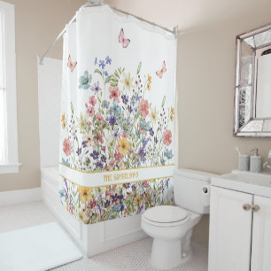 Rideaux De Douche Élégant floral botanique