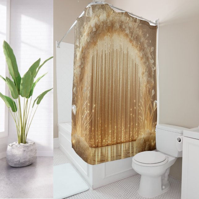 Rideaux De Douche Elégant Gold Celebration Arch Luxury Mariage Cadea (Créateur téléchargé)