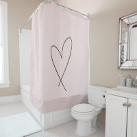 Elegant Line Art Heart Wedding Blush Pink