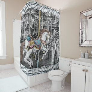 Rideaux De Douche Élégant Merry Go Round Carousel Vintage