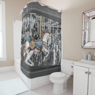 Rideaux De Douche Élégant Merry Go Round Carousel Vintage