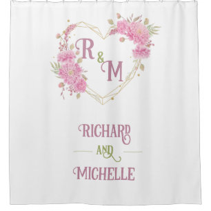 Rideaux De Douche Elegant minimal Chic Initial letter monogram name