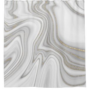 Rideaux De Douche Élégant motif de parties scintillant en marbre d