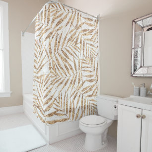 Rideaux De Douche Elégant palmier tropical doré design feuille