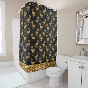Rideaux De Douche Elégant Parties scintillant or Flamingo Pattern Sp