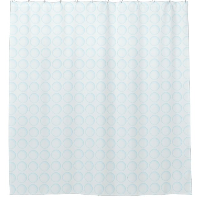 Rideaux De Douche Élégant point Polka blanc avec Touche bleue (Devant)