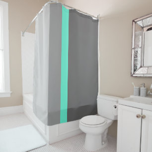 Rideaux De Douche élégant rayures gris menthe clair