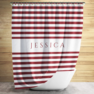 Rideaux De Douche Elegant Red Striped Pattern Name