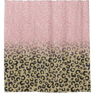 Rideaux De Douche Élégant Rose Parties scintillant or Empreinte de l
