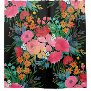 Rideaux De Douche Elégante aquarelle rose Bouquet floral Conception
