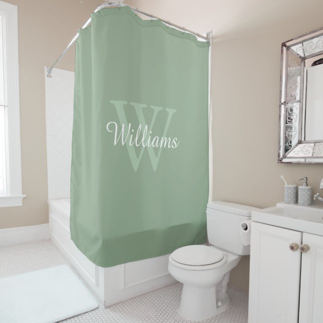 Rideaux De Douche Élégante écriture de monogramme nominatif (En situation)