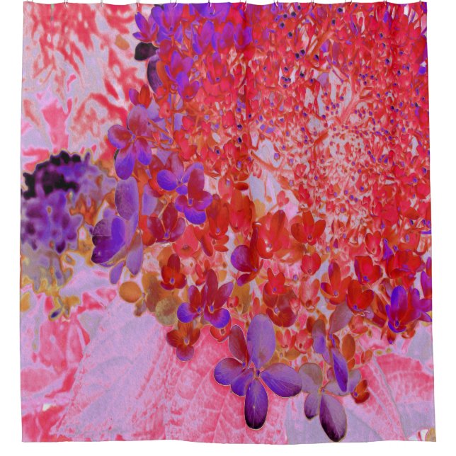 Rideaux De Douche Élégante Hydrangée violette et orange Limelight (Devant)
