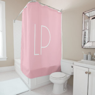 Rideaux De Douche Élégante initiale moderne minimaliste sur fond ros