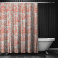 Élégante toile de Jouy vintage orange