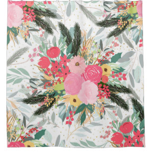 Rideaux De Douche Élégants points de Parties scintillant florale e