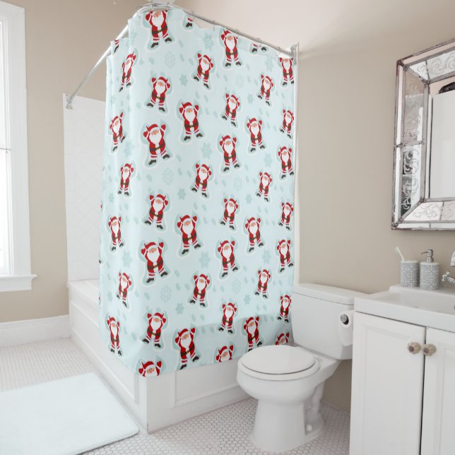 Rideaux De Douche Éléments de Noël Père Noël (En situation)