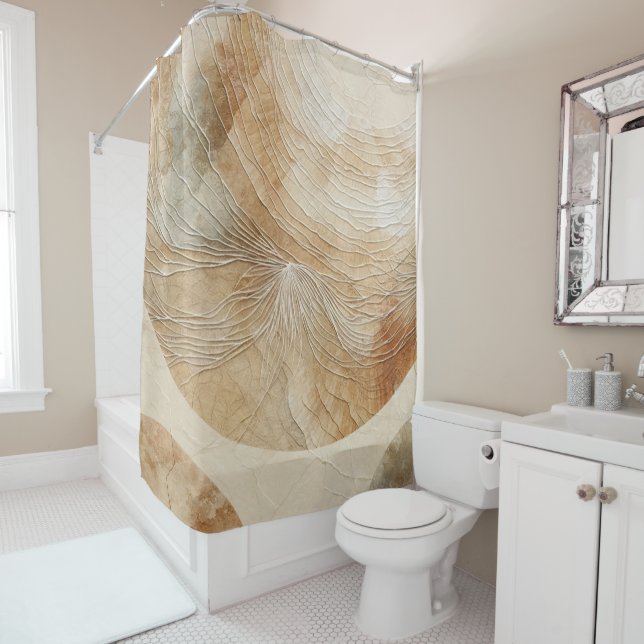 Rideaux De Douche Éléments Naturels Neutres et Aériens Bohème Boho (En situation)