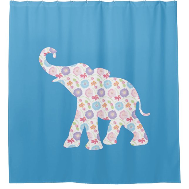 Rideaux De Douche Eléphant avec Motif à aquarelle (Devant)