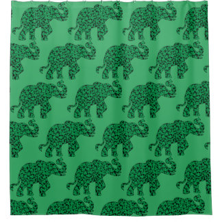 Rideaux De Douche Eléphant composé de Shamrocks
