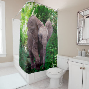 Rideaux De Douche Éléphant et jungle