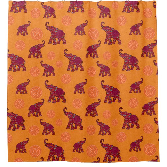 Rideaux De Douche Elephant Walk Motif + votre backgr. & idées (Devant)