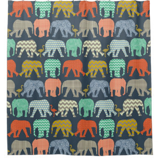 Rideaux De Douche éléphants et flamants Sienne