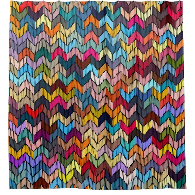 Rideaux De Douche Embroidered seamless geometric pattern. Ornament E (Devant)