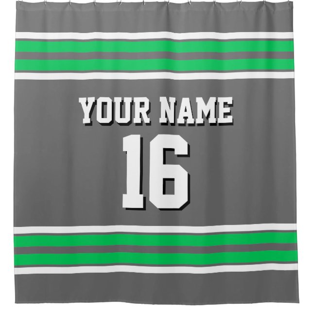 Rideaux De Douche Emerald Green White Stripes Sports Jersey (Devant)