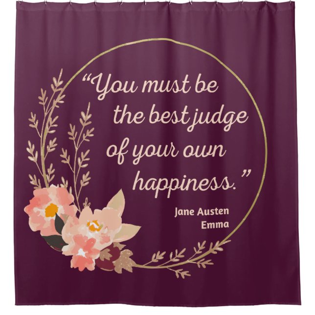 Rideaux De Douche Emma De Jane Austen Citation I - Style Cute (Devant)